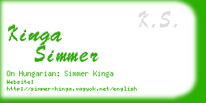 kinga simmer business card